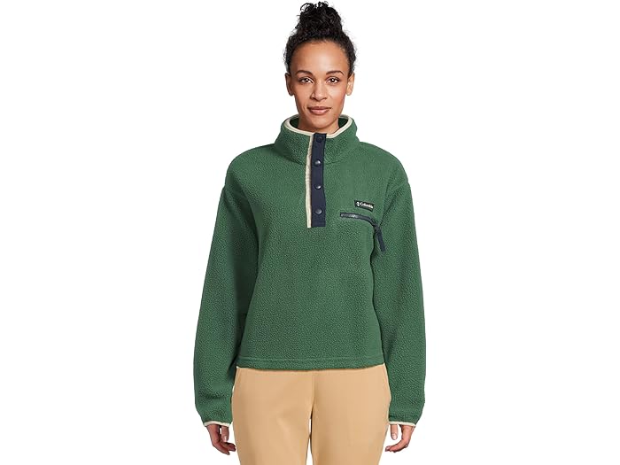 (取寄) コロンビア レディース ヘルヴェティア リ クロップド ハーフ スナップ フリース Columbia women Helvetia II Cropped Half Snap Fleece Rain Forest/Collegiate Navy/Dark Stone