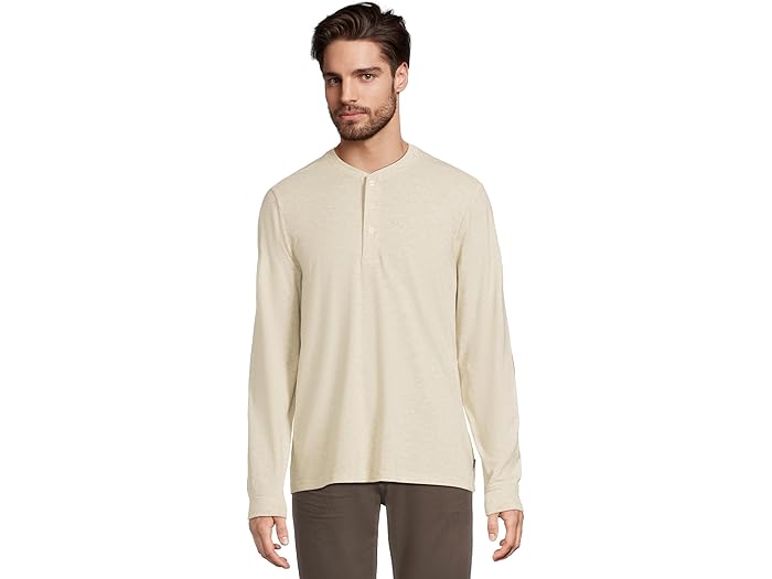 (取寄) エルエルビーン メンズ パフォーマンス ピマ ヘンリー ロング スリーブ L.L.Bean men Performance Pima Henley Long Sleeve Oyster Tan Heather