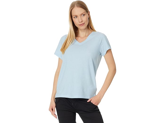 (取寄) スマートウール レディース パーフェクト V-ネック ショート スリーブ ティー Smartwool women Perfect V-Neck Short Sleeve Tee Winter Sky Heather