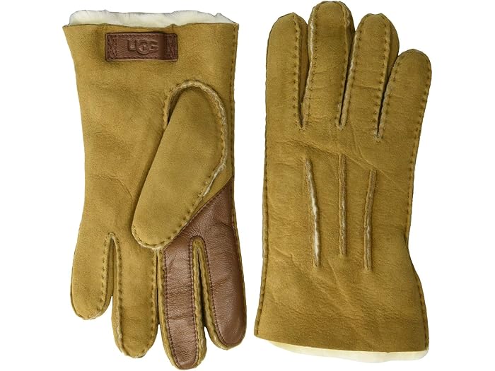 (取寄) アグ メンズ コントラスト ウォーター レジスタント シープスキン テック グローブ UGG men Contrast Water Resistant Sheepskin Tech Gloves Chestnut