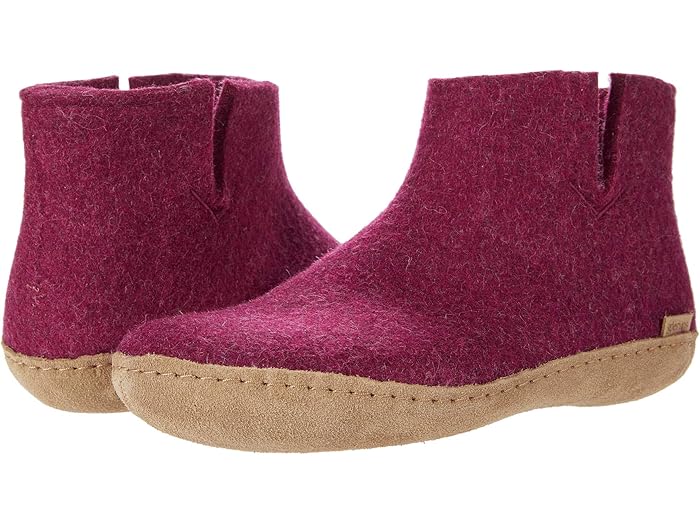 (取寄) グレーラップ ウール ブーツ レザー アウトソール Glerups Wool Boot Leather Outsole Cranberry