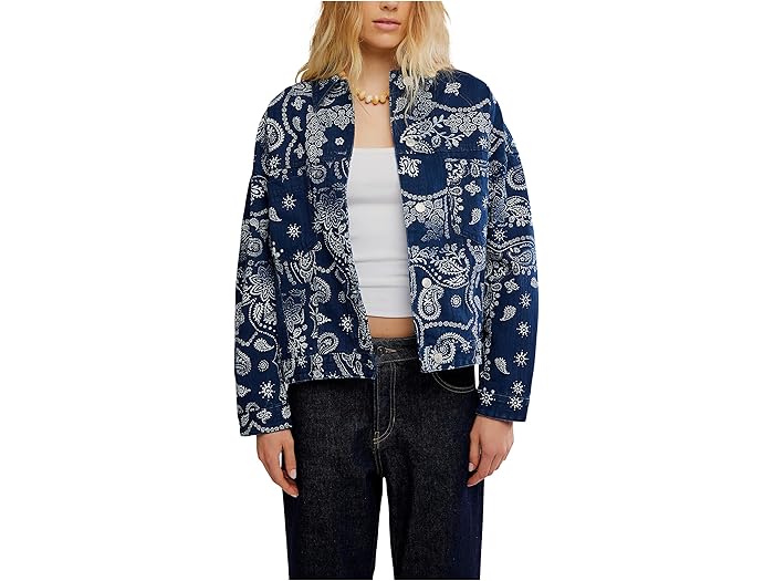 (取寄) フリーピープル レディース オパール スイング プリンテッド デニム Free People women Opal Swing Printed Denim Navy Combo/Bandana
