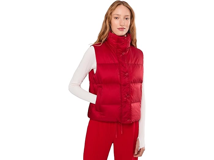 (���) �ӥ��ɥ襬 ��ǥ����� �ӥå� �������� �ѥե��� �٥��� Beyond Yoga women Big Cozy Puffer Vest Holly Red