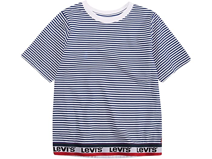 (取寄) リーバイス キッズ リーバイス ガールズ ボクシー ニット Tシャツ Levis kids Levis Girls Boxy Knit T-Shirt Blue/Taping