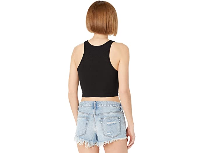 (取寄) フリーピープル レディース ハイ ネック リブド クロップ Free People women High Neck Ribbed Crop Black