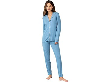 (取寄) エバージェイ ジゼル スリム タキシード パジャマ セット Eberjey Gisele Slim Tuxedo Pajama Set Blue Shadow/Blush