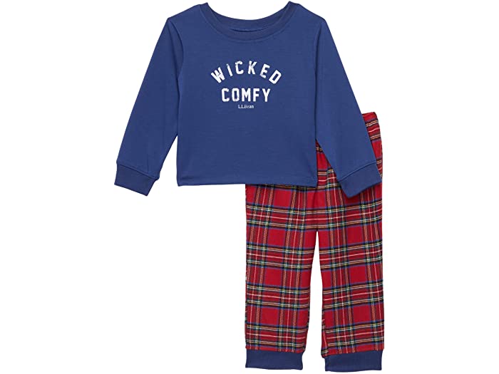 () GGr[ LbY tl pW} (gh[) L.L.Bean kids Flannel Pajamas (Toddler) Deep Marine Blue/Wicked Comfy