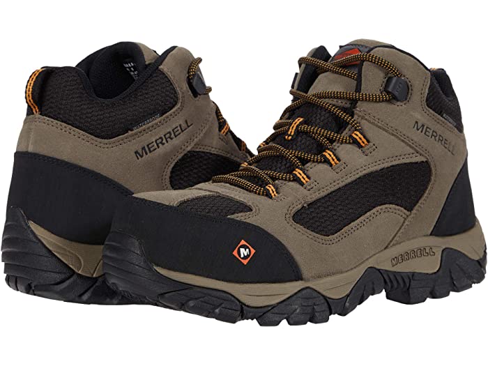 ()    ⥢ 󥻥å ߥå ץ롼 ݥå ȥ Merrell Work men Moab Onset Mid Waterproof Composite Toe Walnut