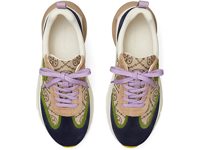 (取寄) トリーバーチ T モノグラム グッド ラック トレーナー Tory Burch T Monogram Good Luck Trainer Hazel T-Monogram/Shiso/Perfect Navy