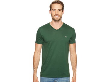 (取寄) ラコステ メンズ ショート スリーブ ピマ ジャージ Vネック Tシャツ Lacoste men Short Sleeve Pima Jersey V-Neck T-Shirt Green