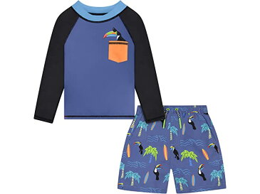 (取寄) ボーイズ ツーピース ラッシュガード スイム セット (トドラー/リトル キッズ) 100パーセント ANDY & EVAN KIDS boys Two-Piece Rashguard Swim Set (Toddler/Little Kids) 1 Grey Toucan