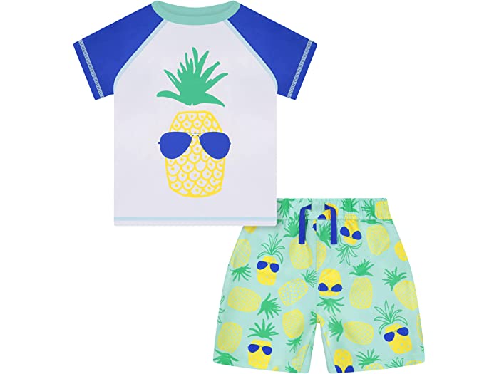 (取寄) ボーイズ ツーピース ラッシュガード スイム セット (トドラー/リトル キッズ) ANDY & EVAN KIDS boys Two-Piece Rashguard Swim Set (Toddler/Little Kids) Green Pineapple