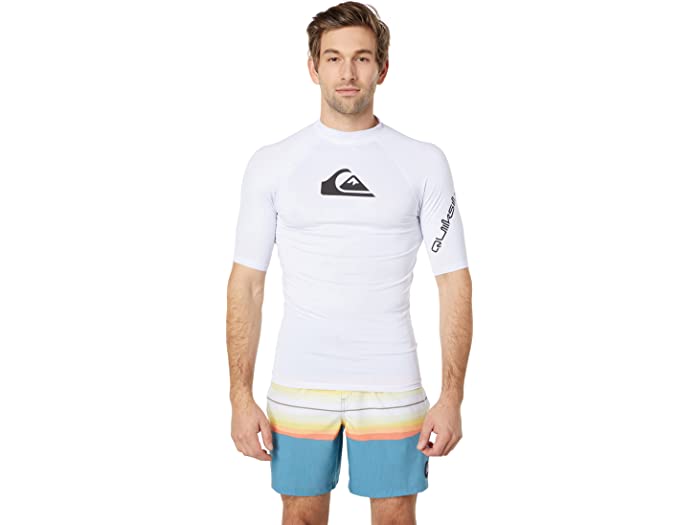 (取寄) クイックシルバー メンズ オール タイム ショート スリーブ ラッシュガード Quiksilver men All Time Short Sleeve Rashguard White 1