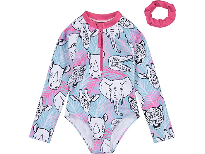 (取寄) ガールズ ラッシュガード スイム スーツ (リトル キッズ) ANDY & EVAN KIDS girls Rashguard Swim Suit (Little Kids) Aqua Animals