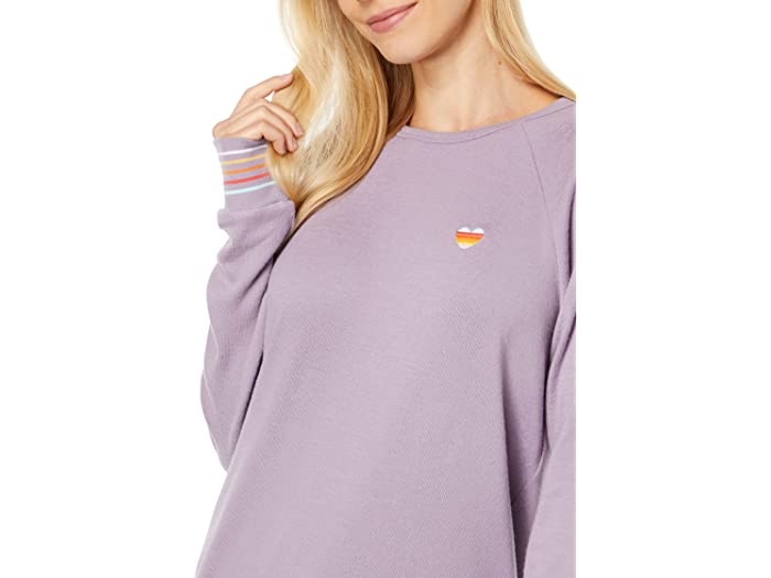 (取寄) ピー ジェイ サルベージ レディース ストライプ ライト ロング スリーブ スウェットシャツ P.J. Salvage women Stripe Rite Long Sleeve Sweatshirt Lilac Mist