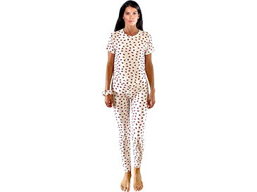 (取寄) プラッシュ レディース ストロベリー ジャージ パジャマ セット Plush women Strawberry Jersey Pajama Set White/Red