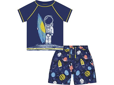 (取寄) ボーイズ ツーピース ラッシュガード スイム セット (トドラー/リトル キッズ) ANDY & EVAN KIDS boys Two-Piece Rashguard Swim Set (Toddler/Little Kids) Navy Space