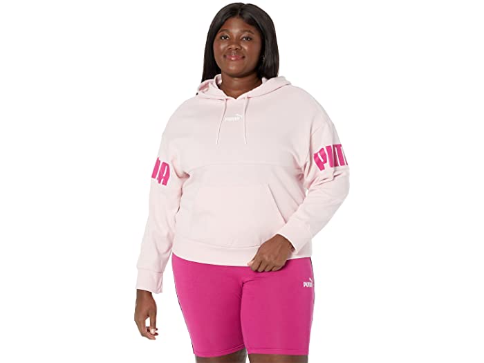 (取寄) プーマ レディース プラス サイズ パワー カラーブロック フーディ PUMA women Plus Size Power Color-Block Hoodie Chalk Pink