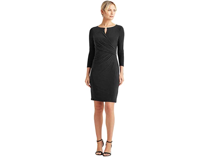(取寄) ローレン ラルフローレン レディース ラップ スタイル ジャージ ドレス LAUREN Ralph Lauren women Wrap Style Jersey Dress Black