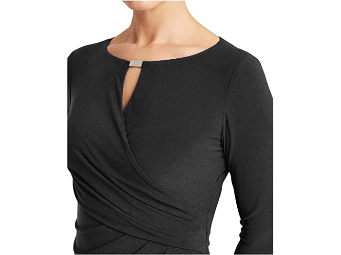 (取寄) ローレン ラルフローレン レディース ラップ スタイル ジャージ ドレス LAUREN Ralph Lauren women Wrap Style Jersey Dress Black