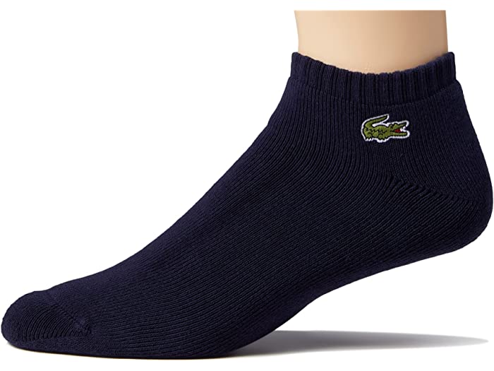 (取寄) ラコステ メンズ グラフィック アンクル ソックス Lacoste men Graphic Ankle Socks Navy Blue/White