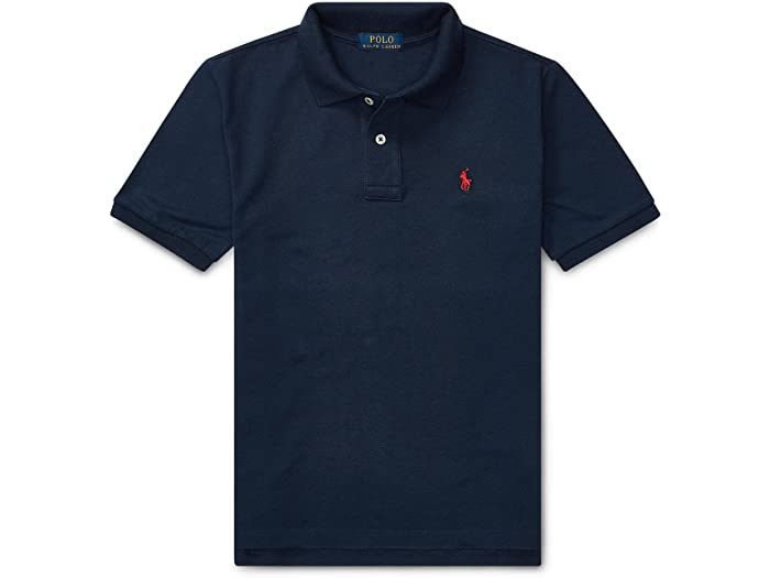 (取寄) ラルフローレン キッズ ボーイズ コットン メッシュ ポロ シャツ (ビッグ キッズ) Polo Ralph Lauren Kids boys Cotton Mesh Polo Shirt (Big Kids) French Navy