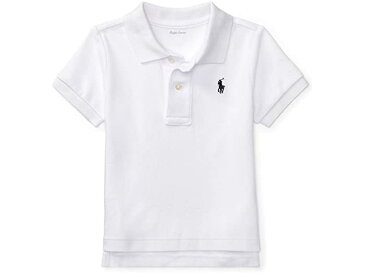 (取寄) ラルフローレン キッズ ボーイズ コットン インターロック ポロ シャツ (インファント) Polo Ralph Lauren Kids boys Cotton Interlock Polo Shirt (Infant) White