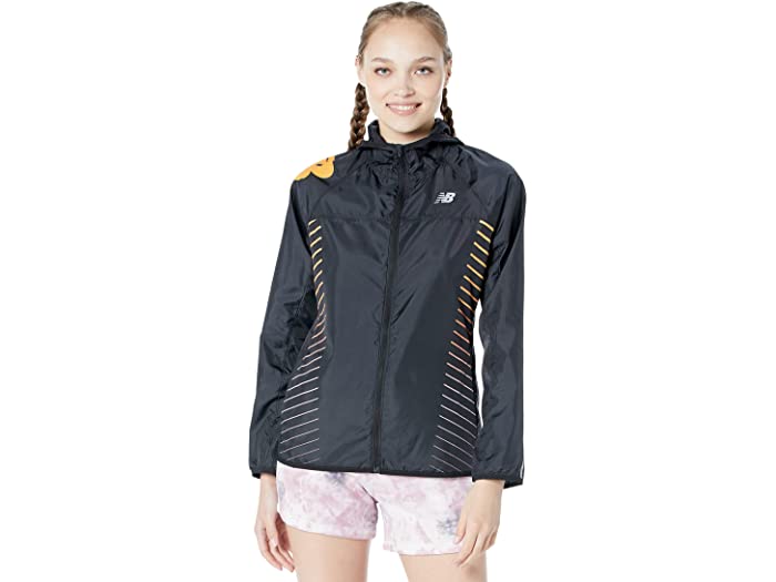 (取寄) ニューバランス レディース リフレクティブ アクセレレイト ジャケット New Balance women Reflective Accelerate Windcheater Jacket Black Multi