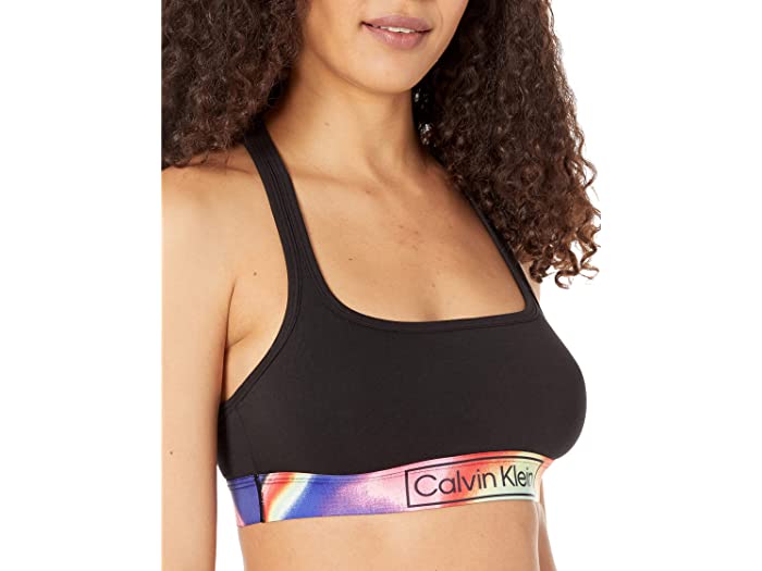 (取寄) カルバンクライン アンダーウェア レディース リイマジンド ヘリテージ プライド アンライン ブラレット Calvin Klein Underwear women Reimagined Heritage Pride Unlined Bralette Black