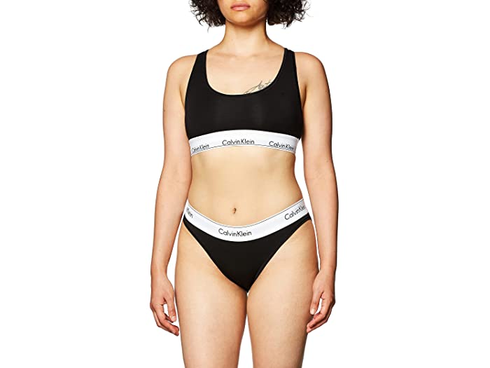 (取寄) カルバンクライン レディース ウィメンズ モダン コットン ブラレット アンド ビキニ-セット Calvin Klein women Womens Modern Cotton Bralette and Bikini-set Black