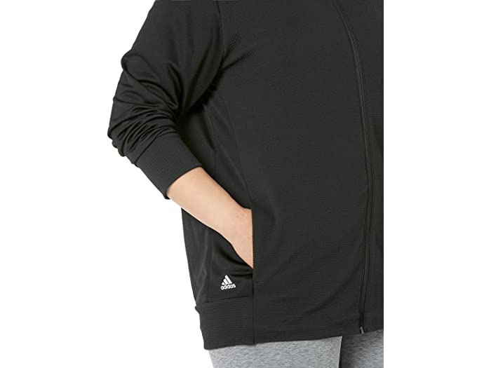 (取寄) アディダス ゴルフ レディース プラス サイズ テクスチャー フル ジップ ジャケット adidas Golf women Plus Size Textured Full Zip Jacket Black