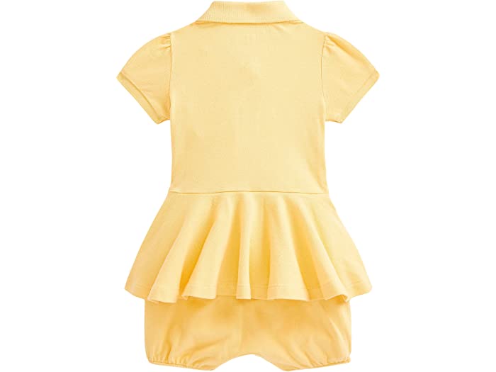 (取寄) ラルフローレン キッズ ガールズ ストレッチ メッシュ ペプラム ポロ ショートール (インファント) Polo Ralph Lauren Kids girls Stretch Mesh Peplum Polo Shortall (Infant) Beach Yellow