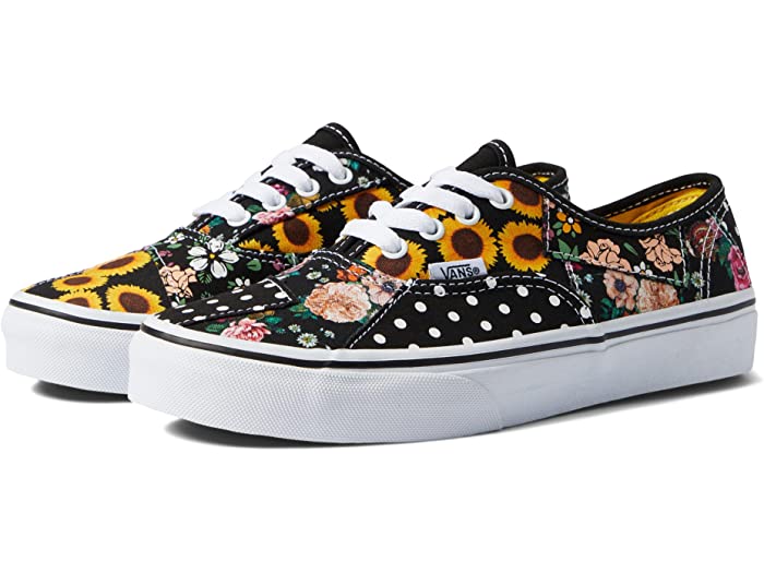 (取寄) バンズ キッズ ガールズ オーセンティック パッチワーク (ビッグ キッズ) Vans Kids girls Authentic Patchwork (Big Kid) Sunflower Black/Yellow