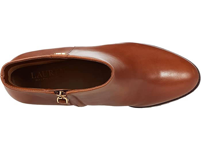 (取寄) ローレン ラルフローレン レディース カーフスキン ウェッジ ブーティ LAUREN Ralph Lauren women Shaley Calfskin Wedge Bootie Deep Saddle Tan