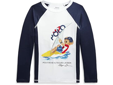 (取寄) ラルフローレン キッズ ボーイズ ポロ ベアー ストレッチ ラッシュガード (トドラー) Polo Ralph Lauren Kids boys Polo Bear Stretch Rashguard (Toddler) White Multi