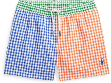 (取寄) ラルフローレン キッズ ボーイズ トラベラー スイム トランクス (トドラー) Polo Ralph Lauren Kids boys Traveler Swim Trunks (Toddler) Blue/Green/Orange/Gingham Funshirt