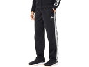 (取寄) アディダス メンズ エッセンシャル 3ストライプ トリコット オープン ヘム パンツ adidas men adidas Essentials 3-Stripes Tricot Open Hem Pants Black/White 1