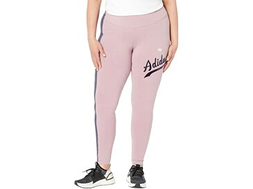 (取寄) アディダス オリジナルス レディース プラス サイズ ロゴ プレイ タイツ adidas Originals women Plus Size Logo Play Tights Magic Mauve/Shadow Navy