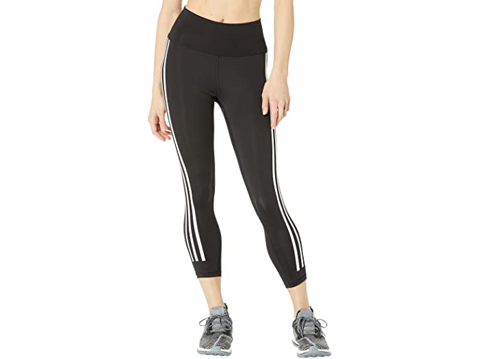 (取寄) アディダス レディース トレーニング アイコン 3ストライプ 7/8 タイツ - ショート adidas women Versatility Training Icon 3-Stripes 7/8 Tights - Short Black