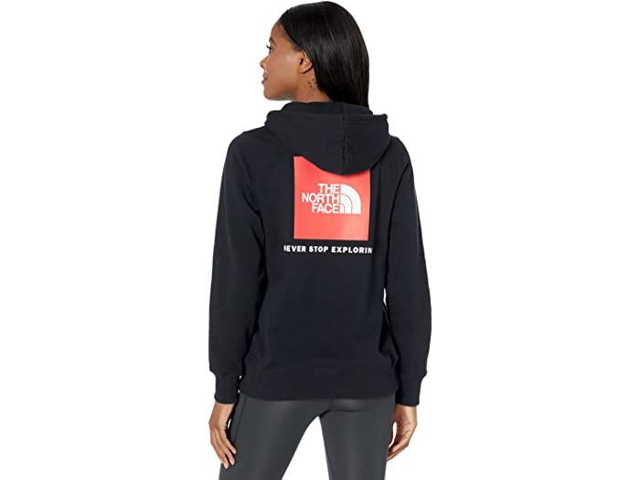 (取寄) ノースフェイス レディース ボックス Nse プルオーバー フーディ The North Face women Box Nse Pullover Hoodie TNF Black/Brilliant Coral