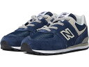 (取寄) ニューバランス スニーカー キッズ ボーイズ 574 バンジー レース New Balance Kids boys 574 Bungee Lace Navy/White