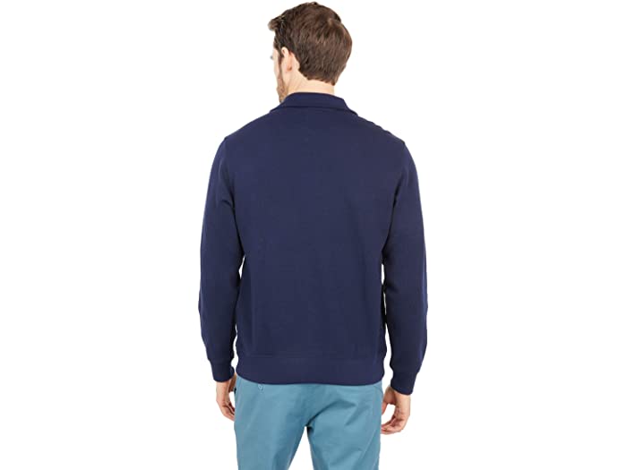(取寄) ラコステ メンズ ロング スリーブ ソリッド 1/4 ジップ インターロック リブド スウェットシャツ Lacoste men Long Sleeve Solid 1/4 Zip Interlock Ribbed Sweatshirt Navy Blue