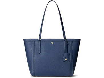 (取寄) ローレン ラルフローレン レディース クロスハッチ レザー ミディアム クレア トート LAUREN Ralph Lauren women Crosshatch Leather Medium Clare Tote Denim Blue