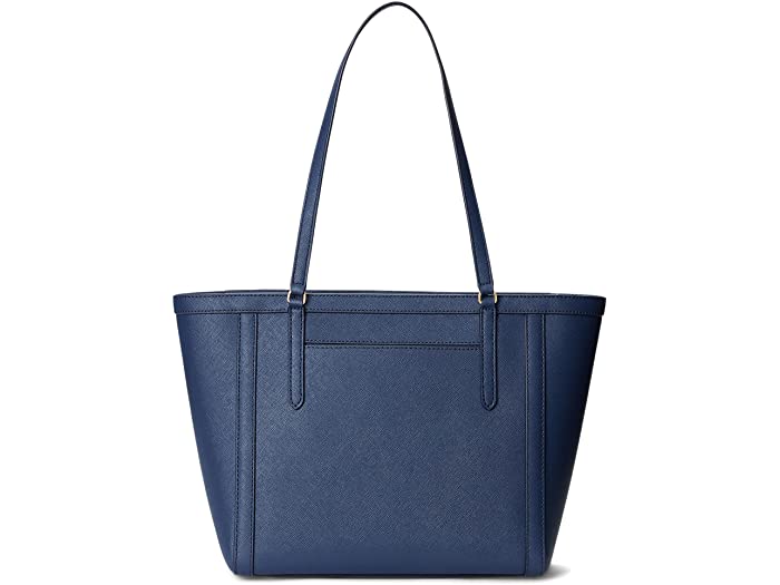 (取寄) ローレン ラルフローレン レディース クロスハッチ レザー ミディアム クレア トート LAUREN Ralph Lauren women Crosshatch Leather Medium Clare Tote Denim Blue