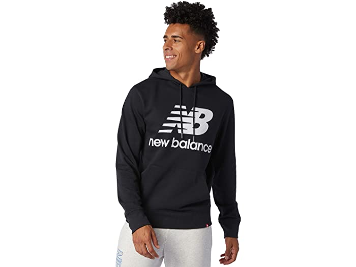 (取寄) ニューバランス メンズ エッセンシャル スタック ロゴ フーディ New Balance men Essentials Stacked Logo Hoodie Black