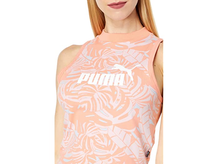 (取寄) プーマ レディース フローラル バイブス オール オーバー プリント ハイ ネック タンク PUMA women Floral Vibes All Over Print High Neck Tank Peach Pink