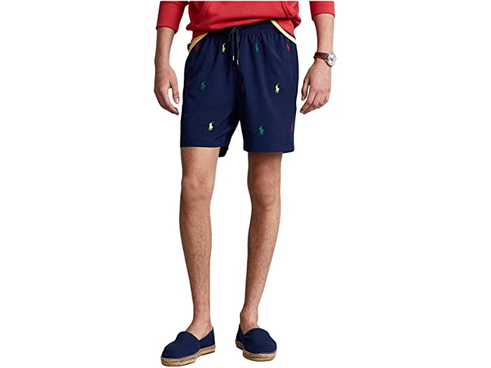 (取寄) ラルフローレン メンズ 5.75インチ トラベラー クラシック スイム トランク Polo Ralph Lauren men 5.75-Inch Traveler Classic Swim Trunk Navy