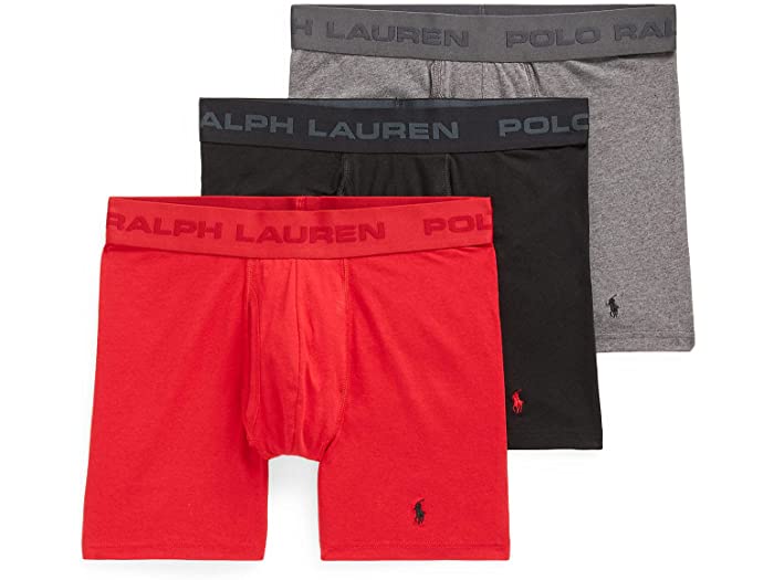 (取寄) ラルフローレン メンズ フリーダム FX: フリクション フリー ポーチ ボクサー ブリーフ 3パック Polo Ralph Lauren men Freedom FX: Friction Free Pouch Boxer Brief 3-Pack RL2000 Red/Polo Black/Charcoal Grey