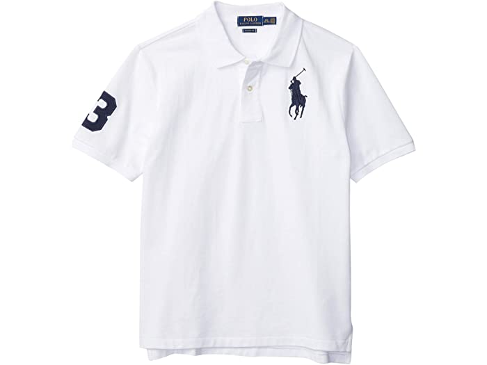 (取寄) ラルフローレン キッズ ボーイズ コットン メッシュ ポロ シャツ (ビッグ キッズ) Polo Ralph Lauren Kids boys Cotton Mesh Polo Shirt (Big Kids) White