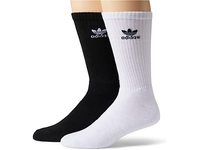 (取寄) アディダス オリジナルス メンズ トレフォイル クルー ソックス (6-ペア) adidas Originals men Trefoil Crew Socks (6-Pair) White/Black